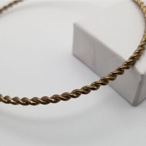 Gold tone barbed wire bracelet edgy jewelry. B535